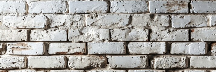 Whitewashed Vintage Brick Wall Panorama for Modern Design Inspiration