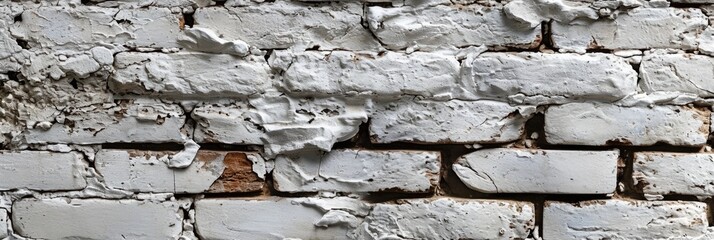 Whitewashed Vintage Brick Wall Panorama for Modern Design