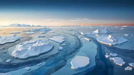 Fototapeta na wymiar Ice patterns on the frozen river