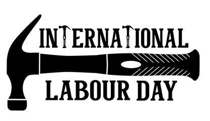 vector art illustration, logo, hammer, international labour day