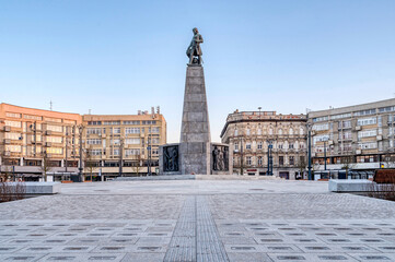 Miasto Łódź- widok na Plac Wolności. - obrazy, fototapety, plakaty