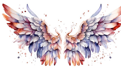Beautiful magic watercolor angel wings 