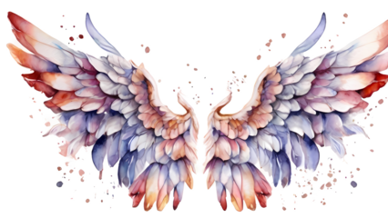 Beautiful magic watercolor angel wings 