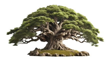 giant old tree isotated on transparent background