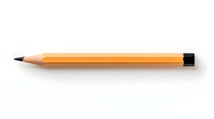 Light Brown Pencil on a white Background. Education Template with Copy Space