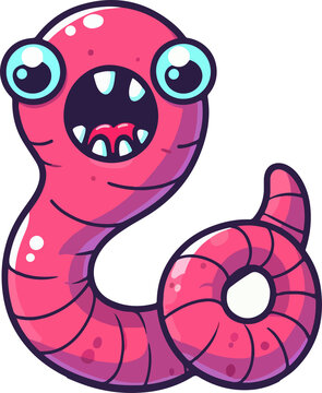 cartoon worm parasite illustration