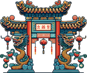 chinese temple door gate
