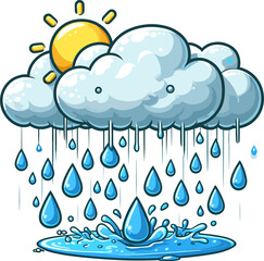 rain cloud and sun weather clip art