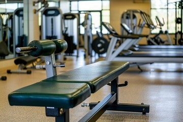 Fototapeta na wymiar Row of Exercise Equipment in Gym