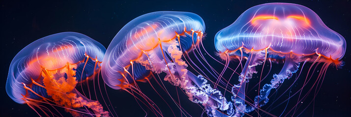 Banner and cover in the trendy jellyfish aesthetic style.