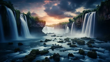 Fototapeten waterfall and rainbow © malik