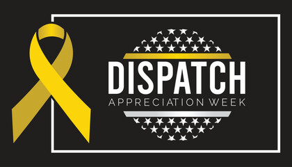 Dispatch appreciation week observed every year in April. Template for background, banner, card, poster with text inscription.