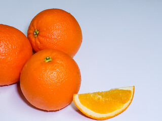 oranges on a blue background