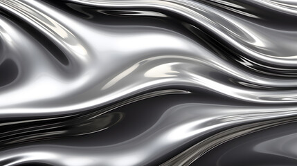 Obraz premium Glossy silver chrome metal fluid effect background