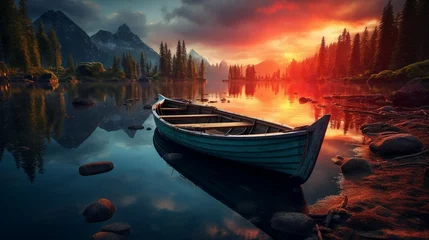 Foto auf Leinwand boat on the lake © malik