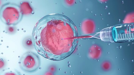 Symbolic illustration of the IVF procedure, the fertilization process in the laboratory