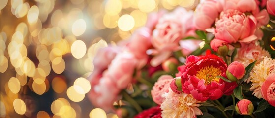 Blooms of Beauty. Peonies in Full Splendor, Radiating Vibrant Colors and Elegance in Full Bloom.