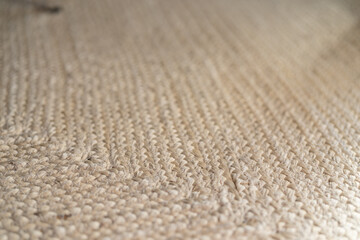 Fototapeta na wymiar Closeup of simple jute rug