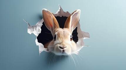 Obraz premium A happy white Easter bunny