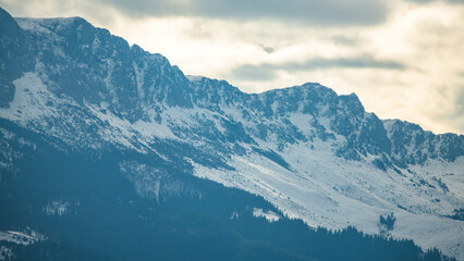 Scenic landscape of Bucegi mountains in the Romanian Carpathians