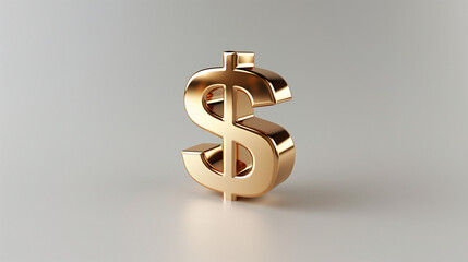Obraz premium 3D Gold Dollar Sign. Generative AI.