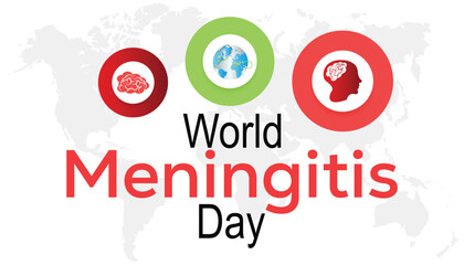 World Meningitis Day observed every year in April. Template for background, banner, card, poster with text inscription.