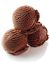 Obraz premium Chocolate scoop ice cream isolated on white background