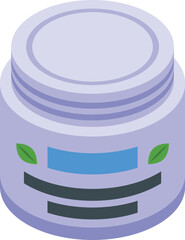 Face cream jar icon isometric vector. Asian girl cosmetics. Makeup cleaning routine