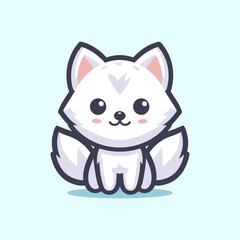 Arctic Fox-Cute-Mascot-Logo-Illustration-Chibi-Kawaii is awesome logo, mascot or illustration for your product, company or bussiness
