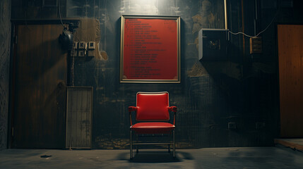 theater chair in front of a wall