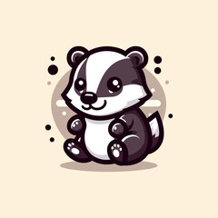 Badger-Cute-Mascot-Logo-Illustration-Chibi-Kawaii is awesome logo, mascot or illustration for your product, company or bussiness