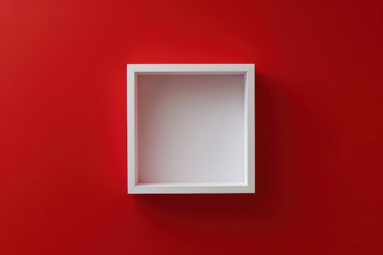 empty white box on red background