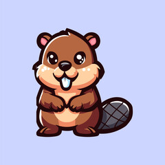 Beaver-Cute-Mascot-Logo-Illustration-Chibi-Kawaii is awesome logo, mascot or illustration for your product, company or bussiness