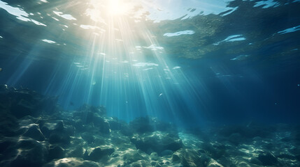Fototapeta na wymiar Underwater realistic landscape wallpaper