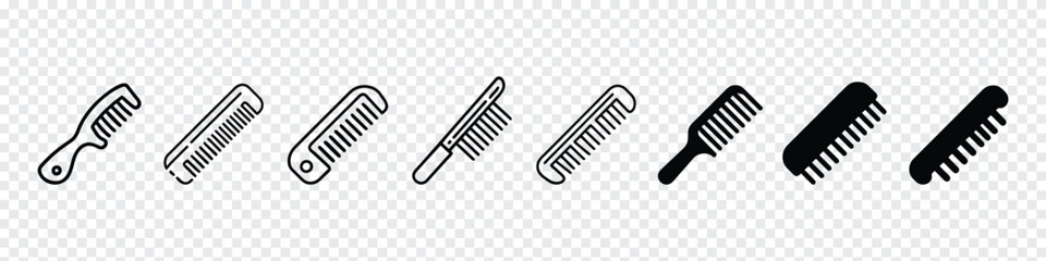 Comb icon. Comb icon set silhouette. black cosmetic comb icon set, comb icon, hair salon silhouette icons,  comb icon set