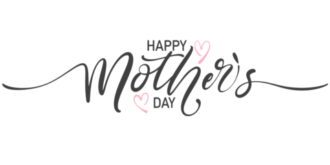 Fotobehang Happy Mothers Day lettering . Handmade calligraphy vector illustration. Mother's day card © senimanto
