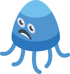 Sea blue monster icon isometric vector. Comic crazy. Game card sweet © ylivdesign