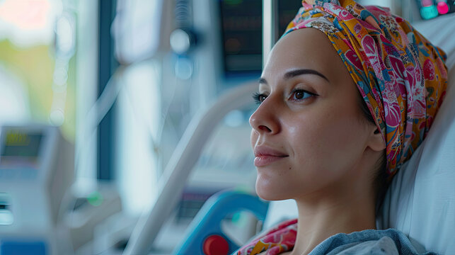 a cancer patient lady in hospital,  world blood cancer day, leukemia , 28 may, world hemophilia day , 17 april , awareness of blood cancer , september month 