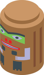 Canada animal icon isometric vector. Maya idol totem. Tropical culture