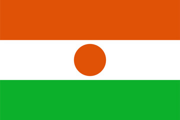 Niger flag official  isolated on white background. vector illustration. 