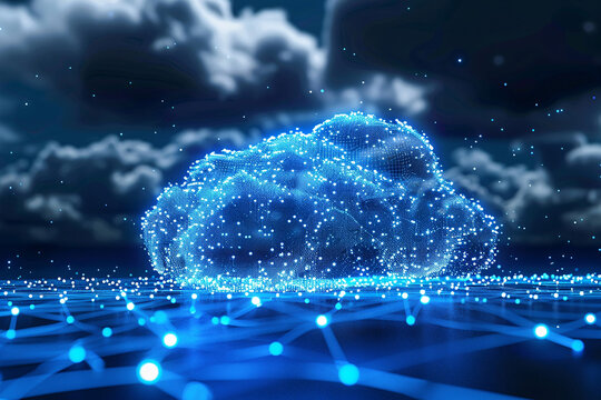 room with cables and servers, Cloud computing, technologies of internet, computer technologies, AI