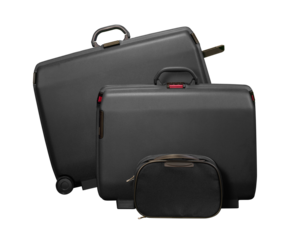 Two large suitcases and travel bag isolated on white ( clipping path )