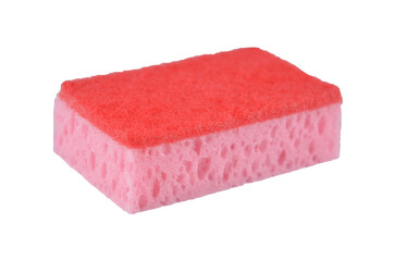 Pink washing sponge for dishes png isolated