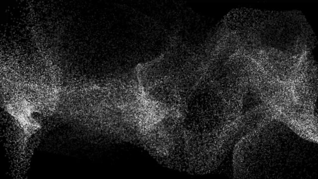 Particles Flow Moving Background. fast energy flying wave line with flash lights. Particle from below. Particle  dust flickering on black background. Abstract Footage background for text.