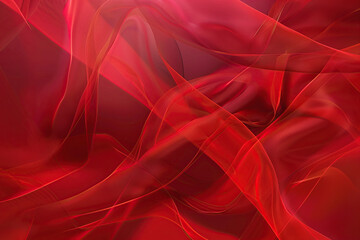 horizontal image of red transparent waves abstract background Generative AI