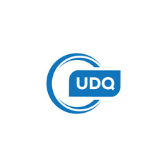 modern minimalist UDQ monogram initial letters logo design