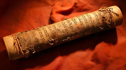 Fotobehang Ancient Scroll  Faded Scroll with Ancient Script .. © Anaya