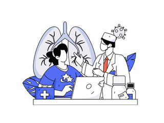 Medical characters fighting the epidemic flat vector concept operation hand drawn illustration
