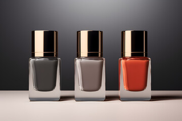 Nail polish bottles mock up isolated on light background