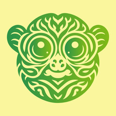 Illustration vector graphic of tarsier pattern design. Perfect for ceremonial logo design.